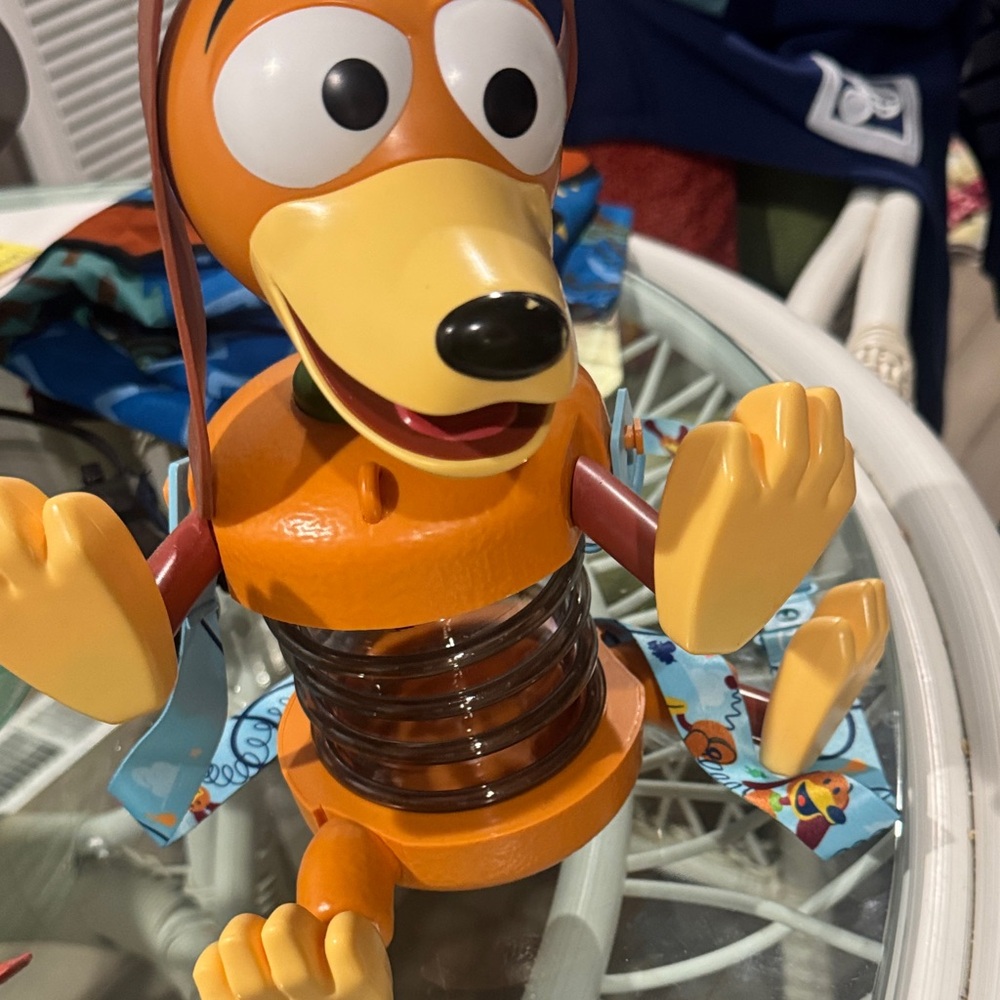 Slinky Dog Toy with Orange and Yellow Accents